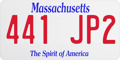 MA license plate 441JP2