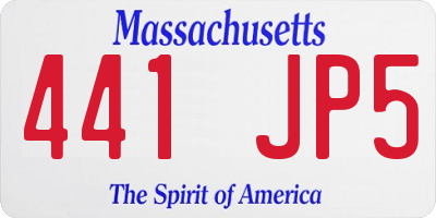 MA license plate 441JP5