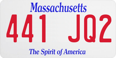 MA license plate 441JQ2