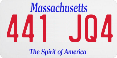 MA license plate 441JQ4