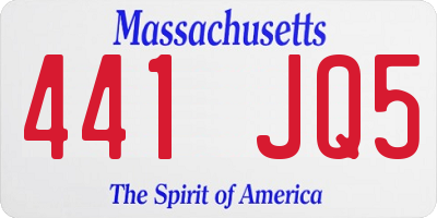 MA license plate 441JQ5