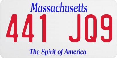 MA license plate 441JQ9