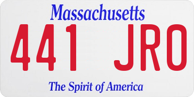 MA license plate 441JR0