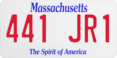 MA license plate 441JR1