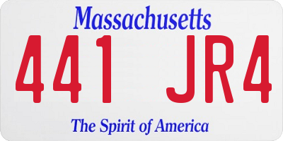 MA license plate 441JR4