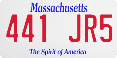 MA license plate 441JR5