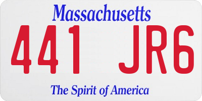 MA license plate 441JR6