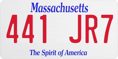 MA license plate 441JR7