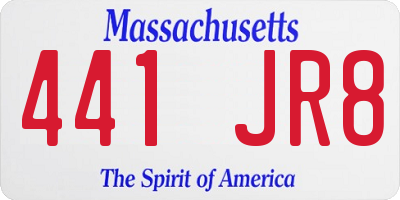MA license plate 441JR8