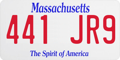 MA license plate 441JR9