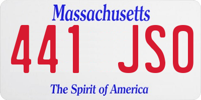 MA license plate 441JS0