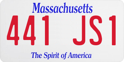MA license plate 441JS1