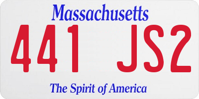 MA license plate 441JS2