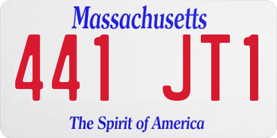 MA license plate 441JT1