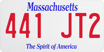 MA license plate 441JT2