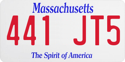 MA license plate 441JT5
