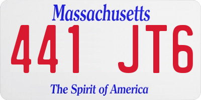 MA license plate 441JT6