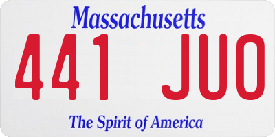 MA license plate 441JU0