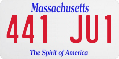 MA license plate 441JU1