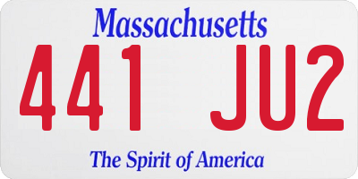 MA license plate 441JU2