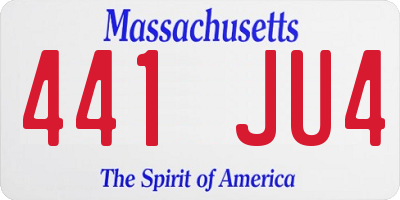 MA license plate 441JU4
