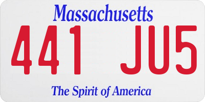 MA license plate 441JU5