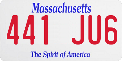 MA license plate 441JU6