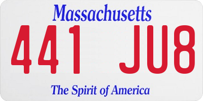 MA license plate 441JU8