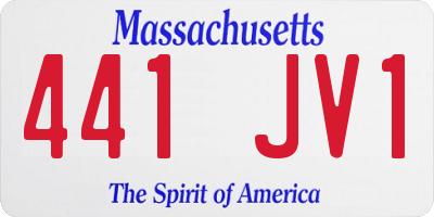 MA license plate 441JV1