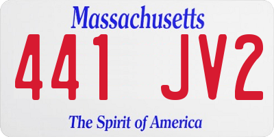 MA license plate 441JV2