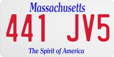 MA license plate 441JV5