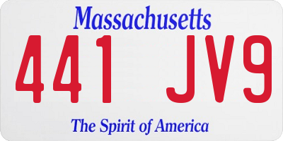 MA license plate 441JV9