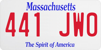 MA license plate 441JW0