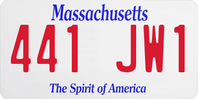 MA license plate 441JW1