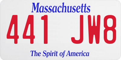 MA license plate 441JW8