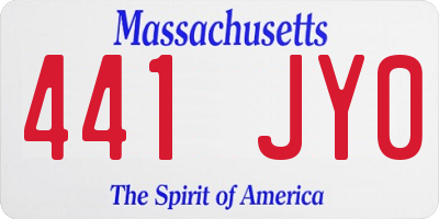 MA license plate 441JY0
