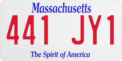 MA license plate 441JY1