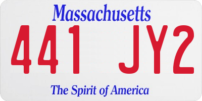 MA license plate 441JY2