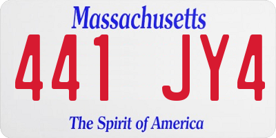 MA license plate 441JY4