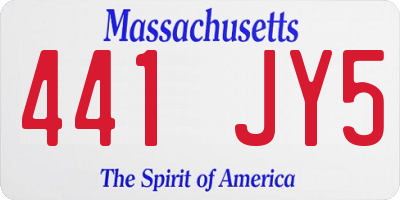 MA license plate 441JY5