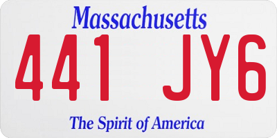 MA license plate 441JY6