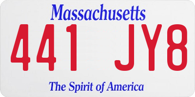 MA license plate 441JY8