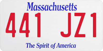 MA license plate 441JZ1