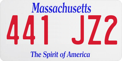 MA license plate 441JZ2