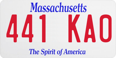MA license plate 441KA0