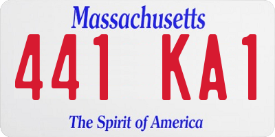 MA license plate 441KA1