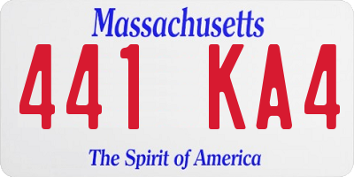 MA license plate 441KA4
