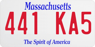 MA license plate 441KA5