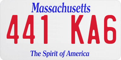MA license plate 441KA6
