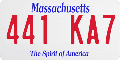 MA license plate 441KA7